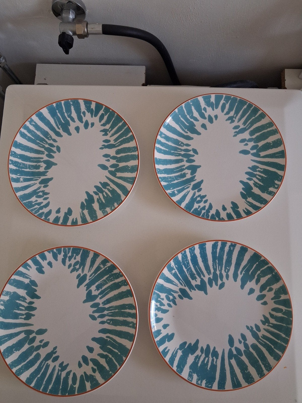 Ikea ,,Blue Lines" 4 borden 21cm., Ophalen of Verzenden, Zo goed als nieuw, Bord(en), Overige stijlen