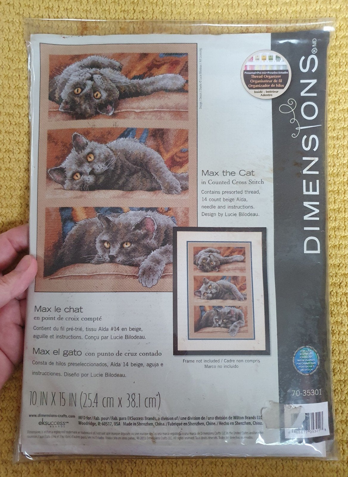 nieuw! Dimensions Max the Cat drieluik borduurpakket, Hobby en Vrije tijd, Verzenden, Borduurpakket