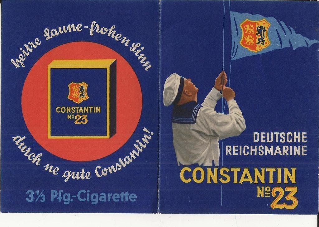 Deutsche Reichsmarine Constantin Zigaretten no 23, Ophalen of Verzenden, 1920 tot 1940, Ongelopen, Duitsland