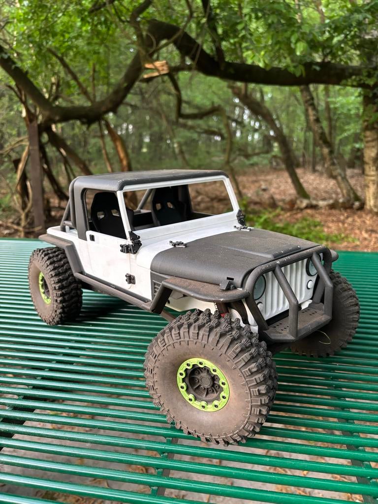 Jeep CJ7 crawler RTR | scx10 | 3dprint | hobbywing | injora, Auto offroad, Zo goed als nieuw, Schaal 1:10, RTR (Ready to Run)