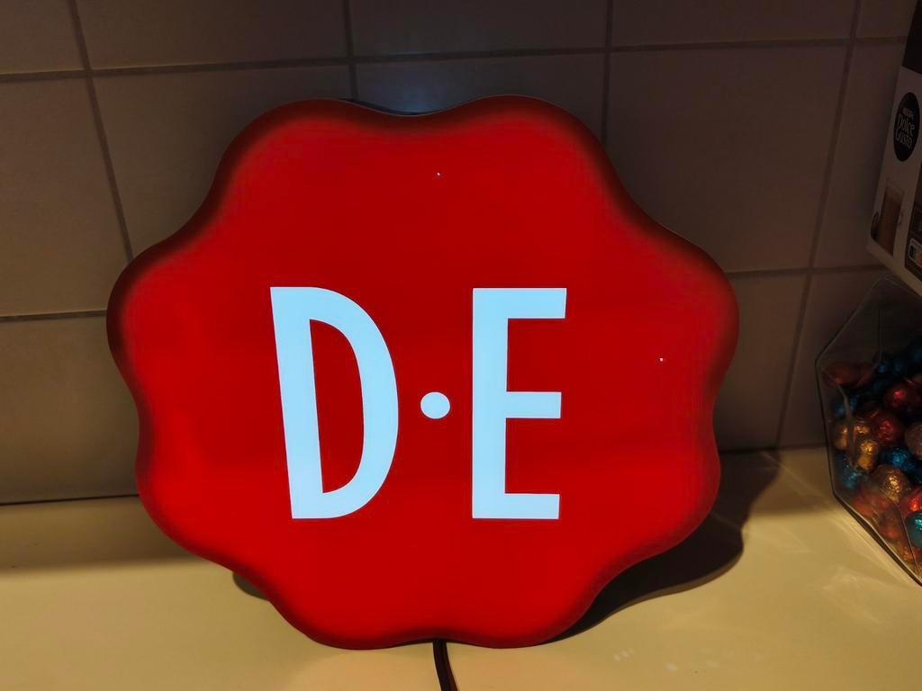 Douwe Egberts DE Lichtbak Reclamebord, Verzenden, Gebruikt, Vintage, Retro, Industrieel