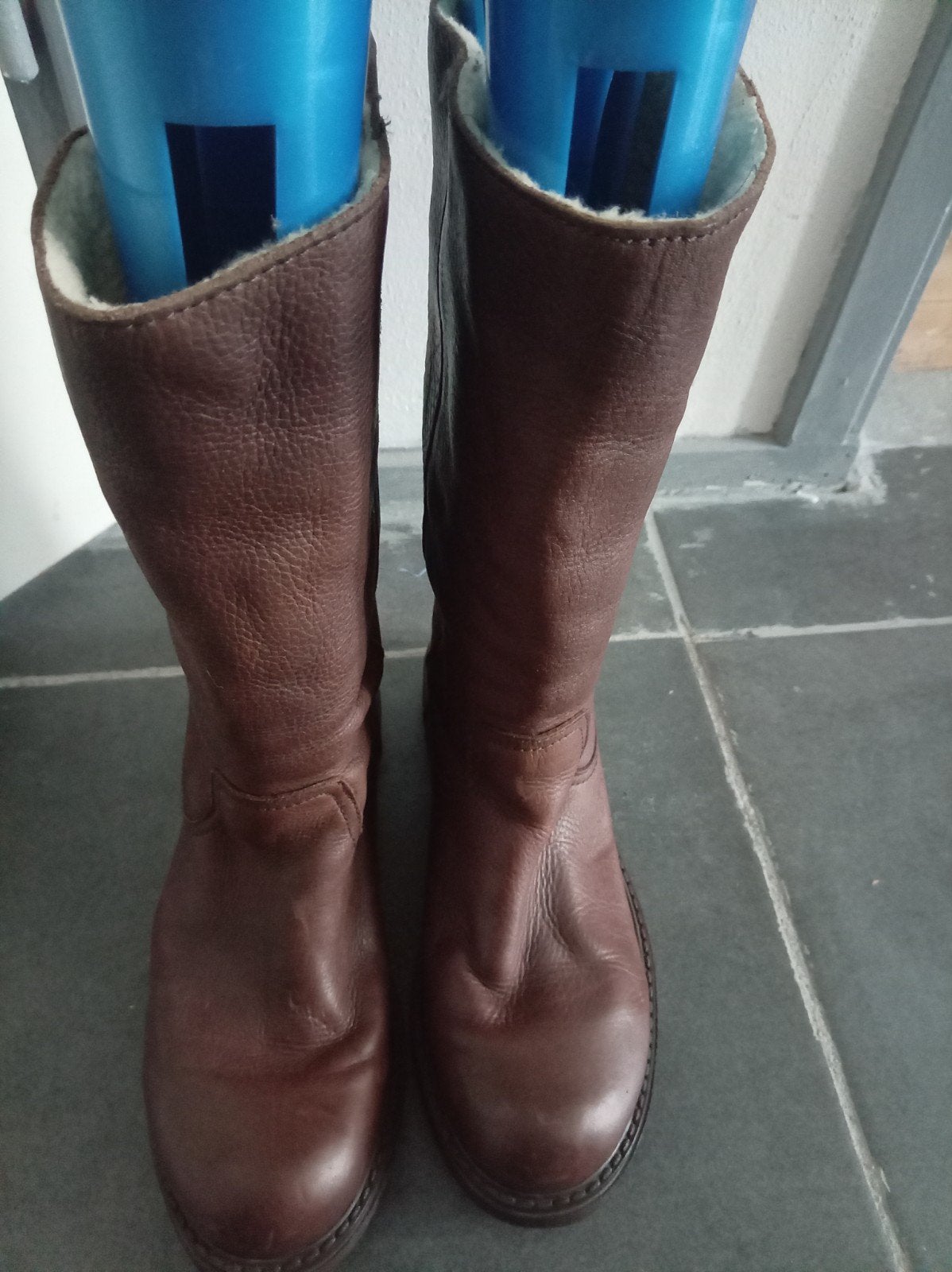 Bruine leren laarzen - Maat 38, Hoge laarzen, Bruin, Natural Life & Style, Ophalen of Verzenden