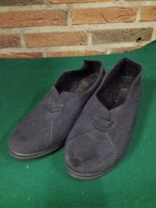 instappers blauw suede, Ophalen of Verzenden, 'T Olde Gre-j, Info@toldegrej.nl, Endepoelstraat 20f Didam