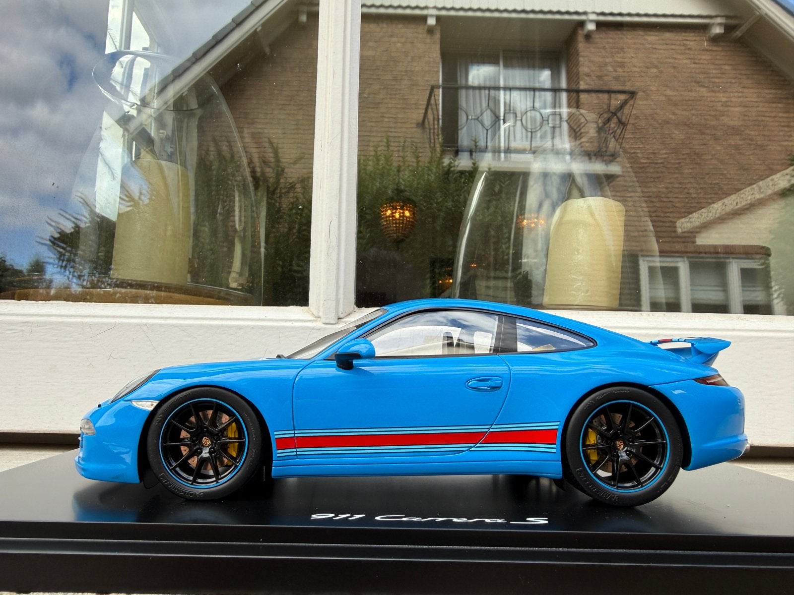 1:18 Porsche 911 991 Carrera S Martini blauw 2014 Spark, Overige merken, Auto, Models@sparkmodel.com, Nieuw