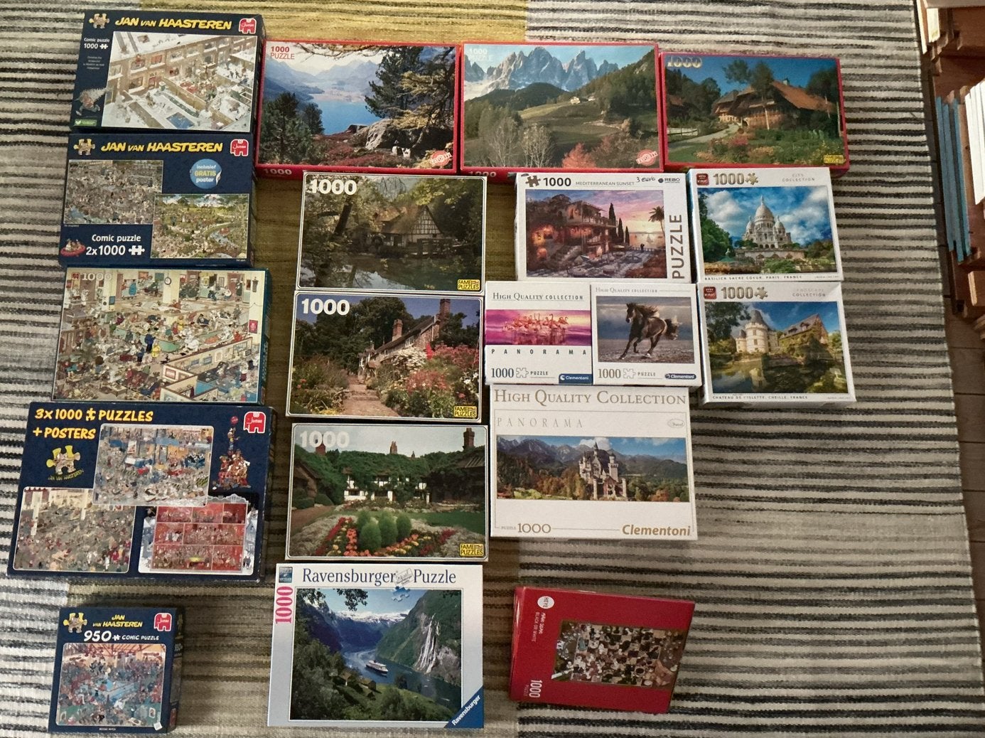 1000-stukjes puzzels, allemaal compleet en goed