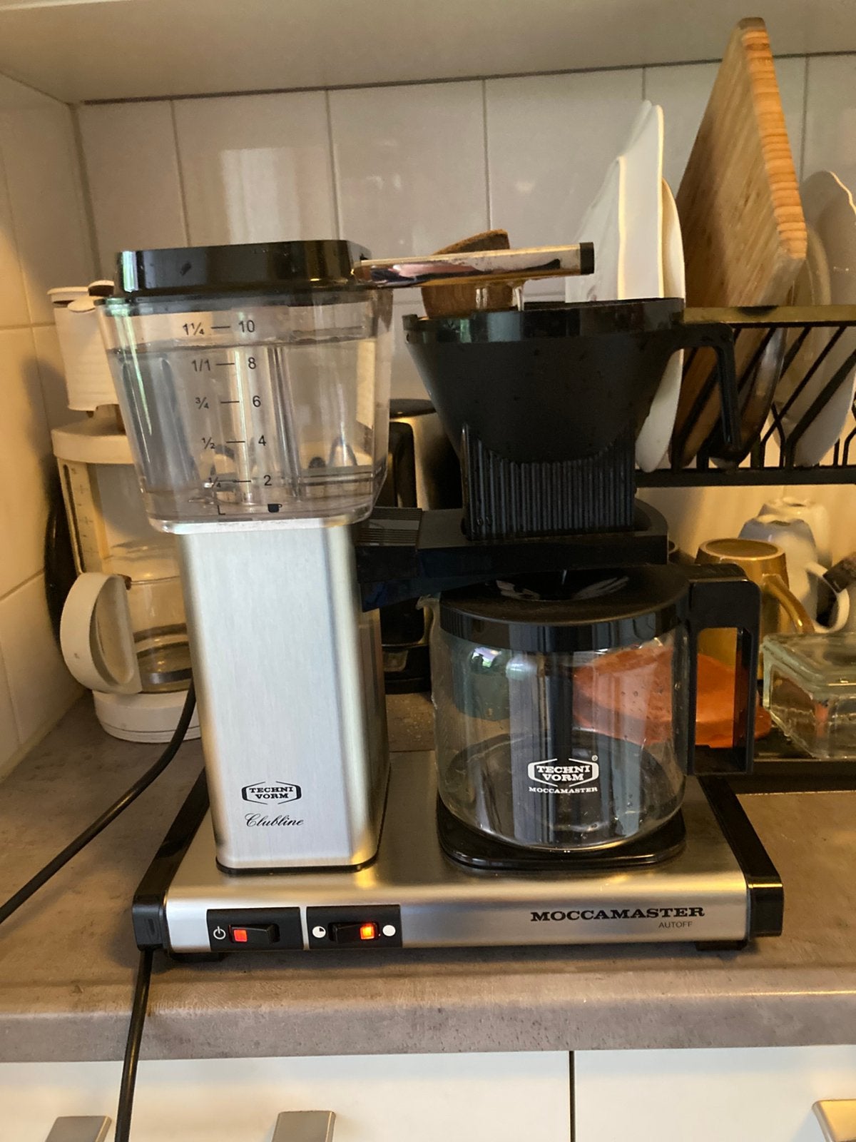 Technivorm Moccamaster Clubline RVS, 4 tot 10 kopjes, Ophalen, Zo goed als nieuw, Koffiemachine