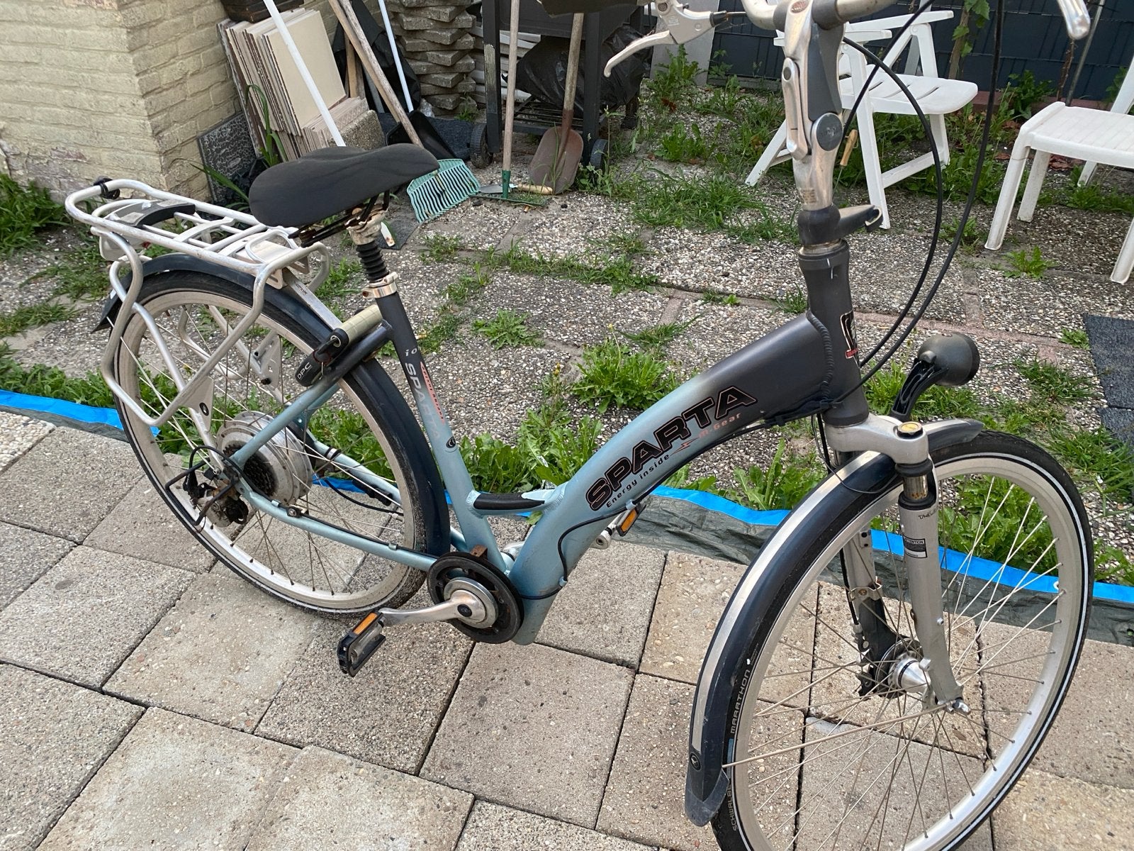 Sparta E-bike zonder ketting, accu en met lekke banden, Minder dan 30 km per accu, Sparta, Gebruikt, Ophalen of Verzenden