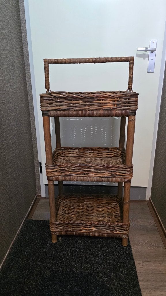 Robuuste Rotan Bijzettafel/Etagiëre🦚Hoogte 85 cm🦚, Ophalen, Minder dan 55 cm, 60 cm of meer, Rechthoekig