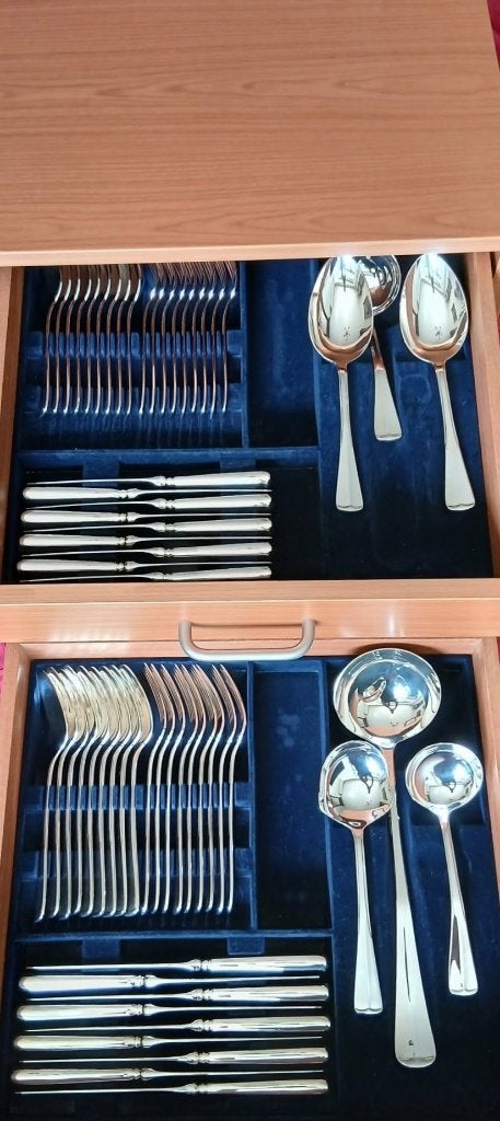 Gerritsen Zilversmeden Chique Cassette 150 verzilverd ,60 ST, Ophalen, Nieuw, Zilver, Bestekset
