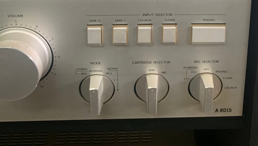 Versterker Onkyo A-8015, stereoversterker jaren 80, Ophalen of Verzenden, Zo goed als nieuw, Minder dan 60 watt, Overige merken