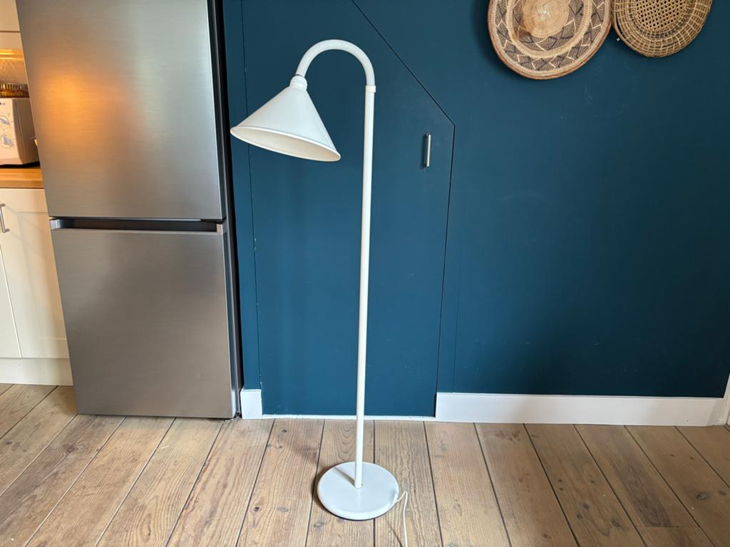 Vintage design vloerlamp wit in Koch & Lowy voor OMI stijl, Ophalen of Verzenden
