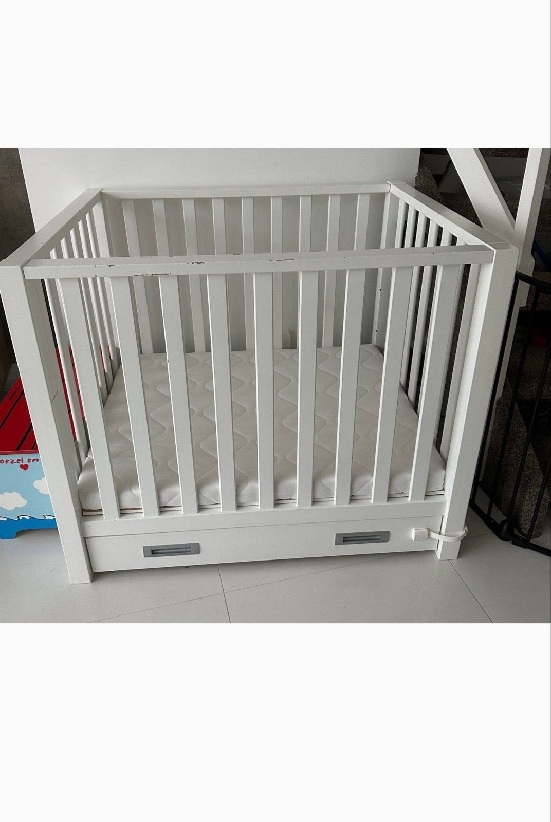 Witte babybox, Kinderen en Baby's, Ophalen, Gebruikt, Vierkant, In hoogte verstelbaar