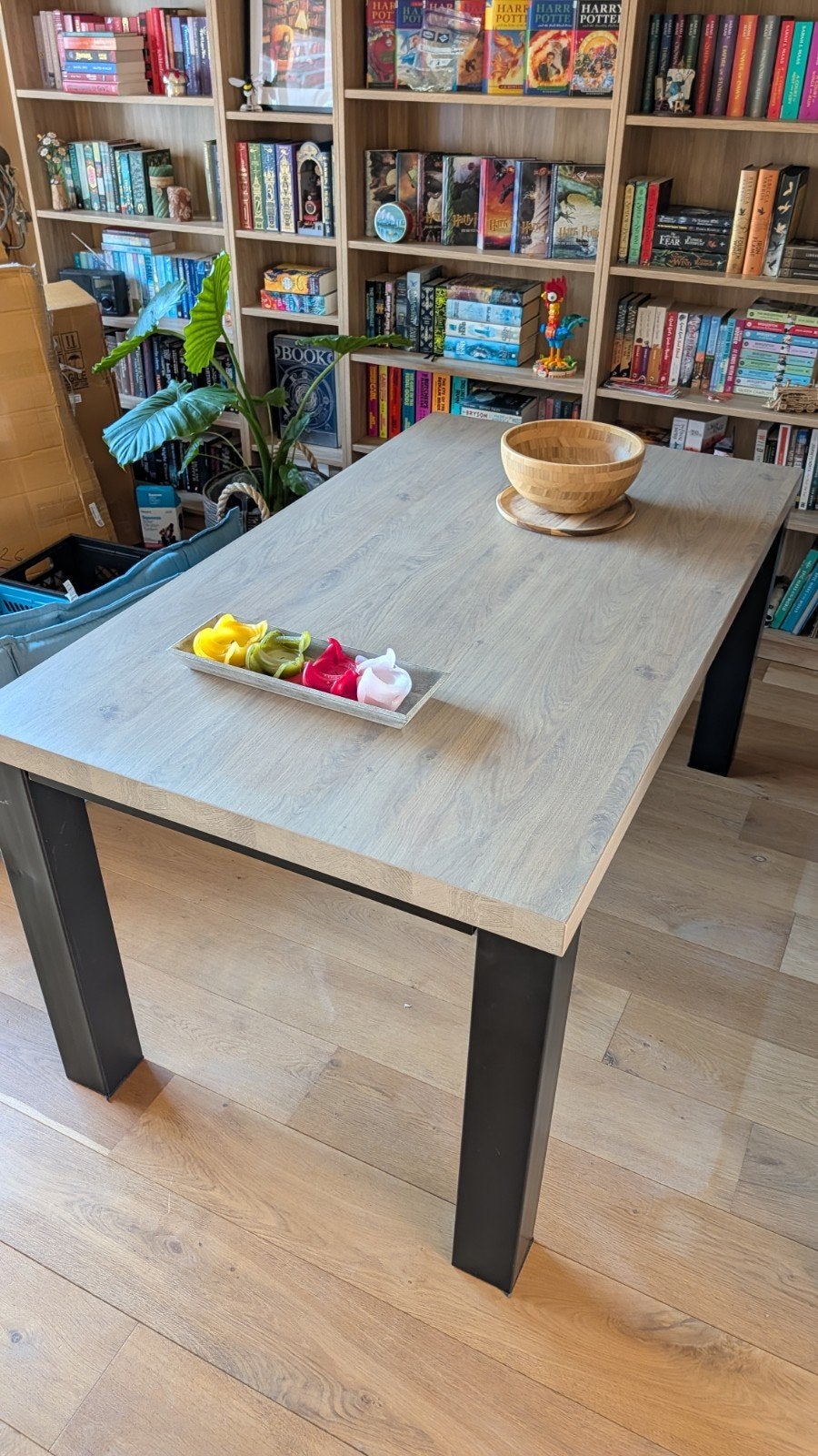 Moderne Eettafel 160x90, Ophalen, Gebruikt, 50 tot 100 cm, 150 tot 200 cm
