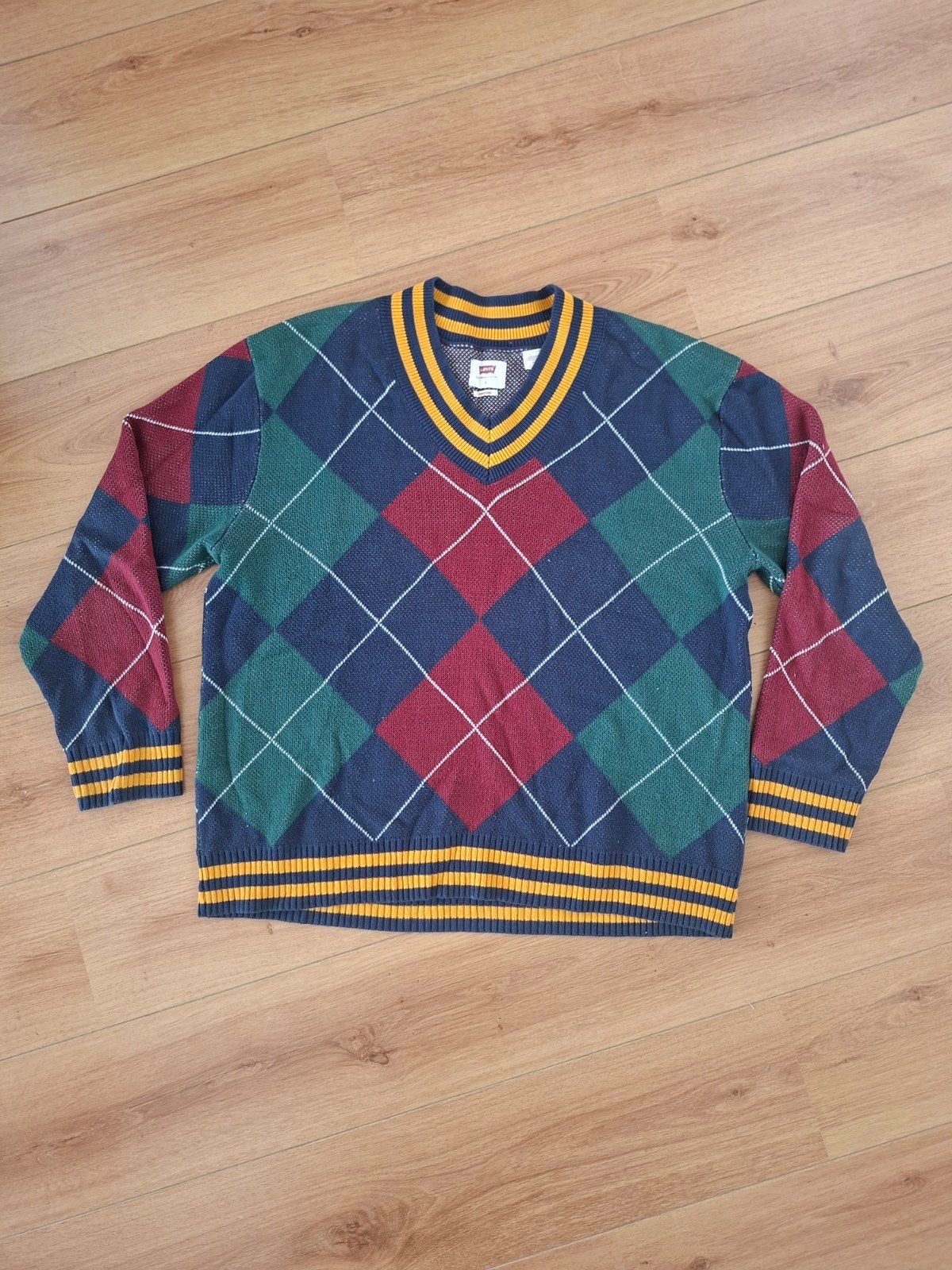 Levi's Preppy Ivy League Trui - L Relaxed Fit, Kleding | Heren, Maat 52/54 (L), Levi's, Meerkleurig, Ophalen of Verzenden