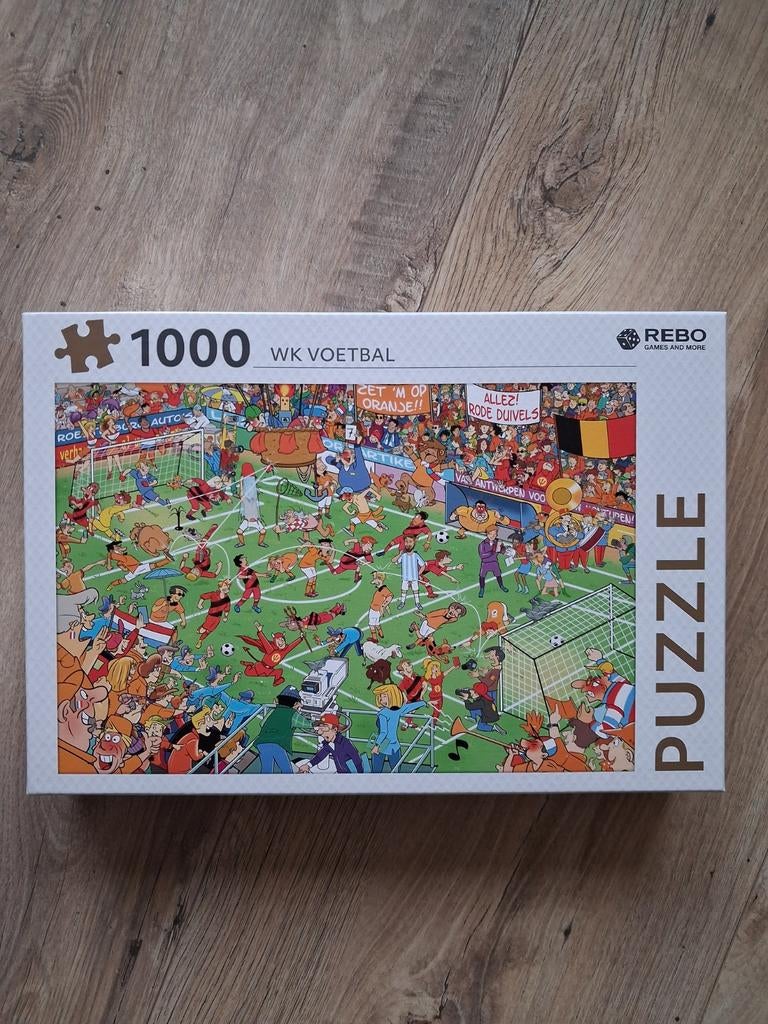 Rebo puzzel, WK voetbal, 1000 stukjes, Ophalen of Verzenden, 500 t/m 1500 stukjes, Zo goed als nieuw
