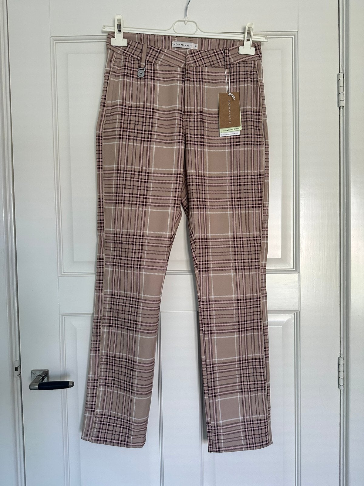 Röhnisch geruite golfbroek Lexi maat 36/38, Beige, Overige typen, Nieuw, Ophalen of Verzenden