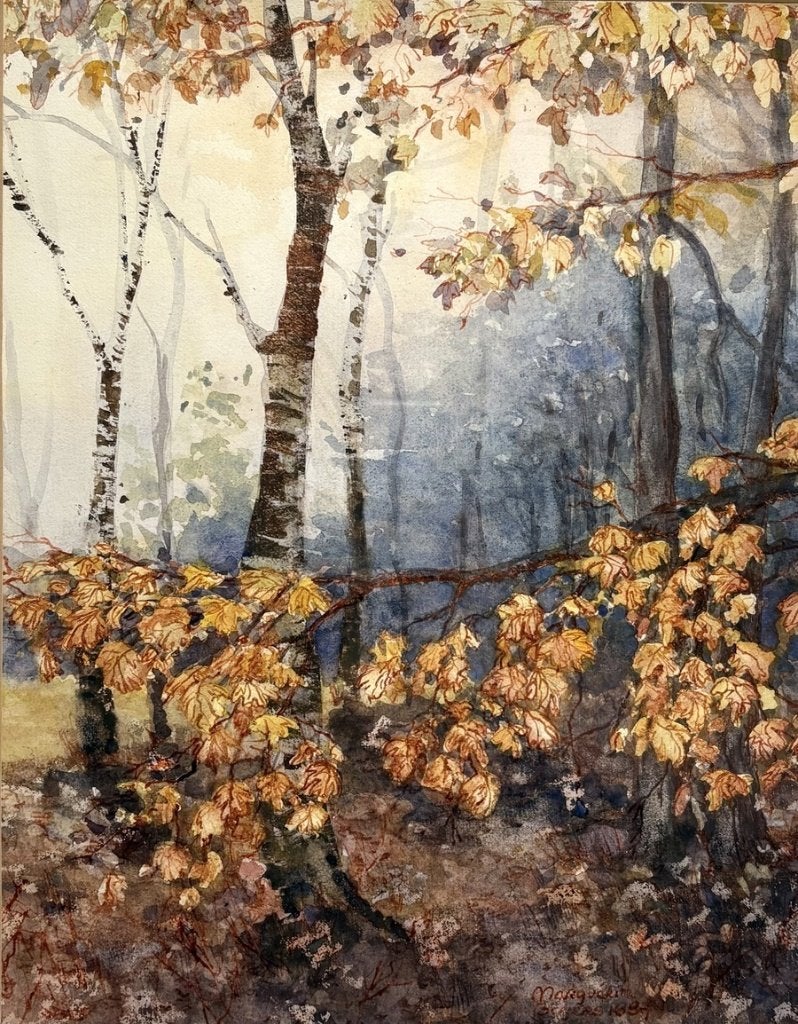 967. Aquarel, Marguérite Bogers – boslandschap, 1987