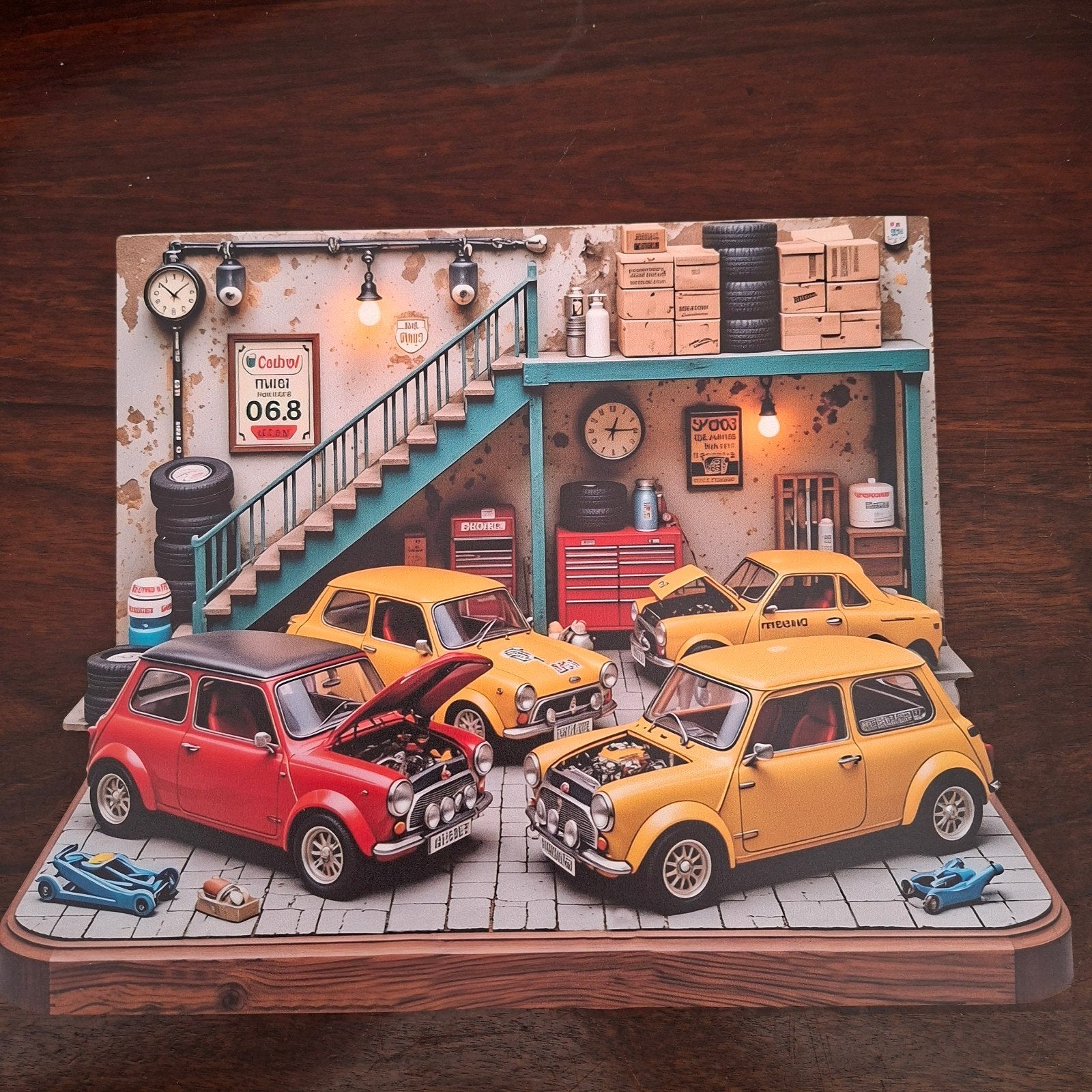 Set van 6 decoratieve wandplaten met voertuigthema, Ophalen of Verzenden, Gebruikt, Auto's