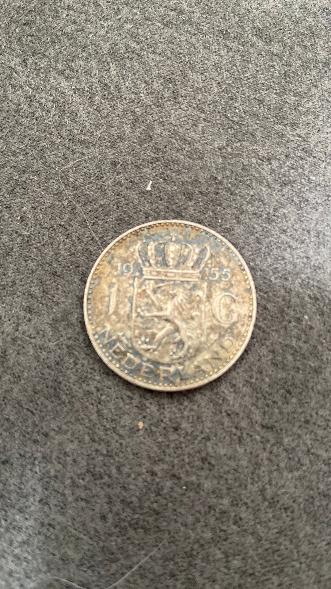 Gulden 1955, Postzegels en Munten, Munten | Nederland, Ophalen of Verzenden, Koningin Juliana, 1 gulden