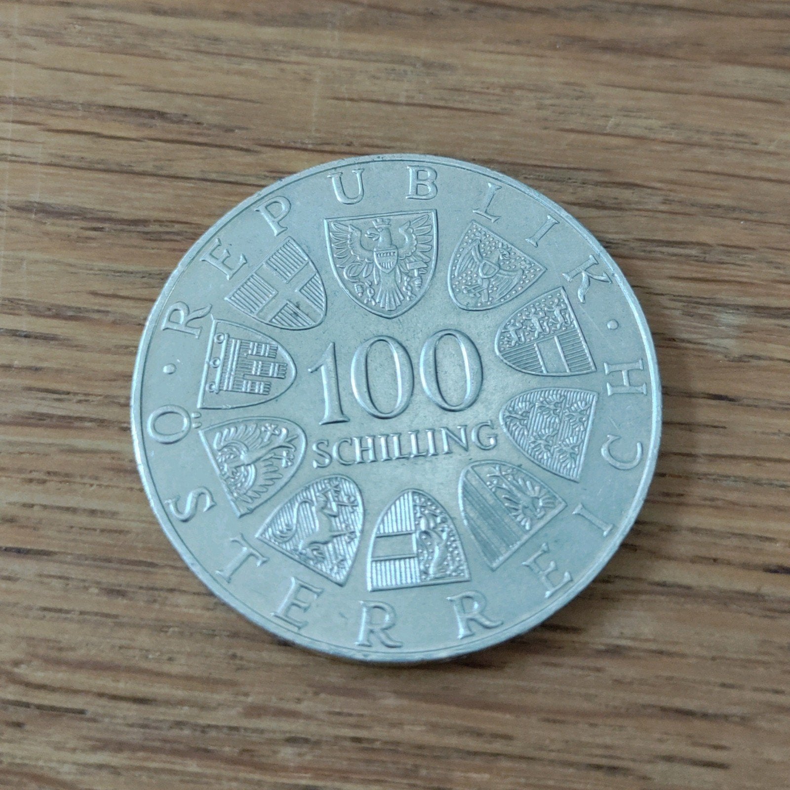 zilveren munt: Oostenrijk 100 Schilling 1976 - 200 Jaar, Ophalen of Verzenden, Oostenrijk, Losse munt, Zilver