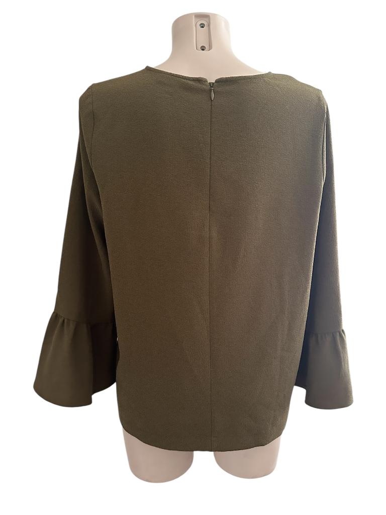 Ganni shirt lange mouw S, Kleding | Dames, T-shirts, Bruin, Ophalen of Verzenden, Zo goed als nieuw, Lange mouw
