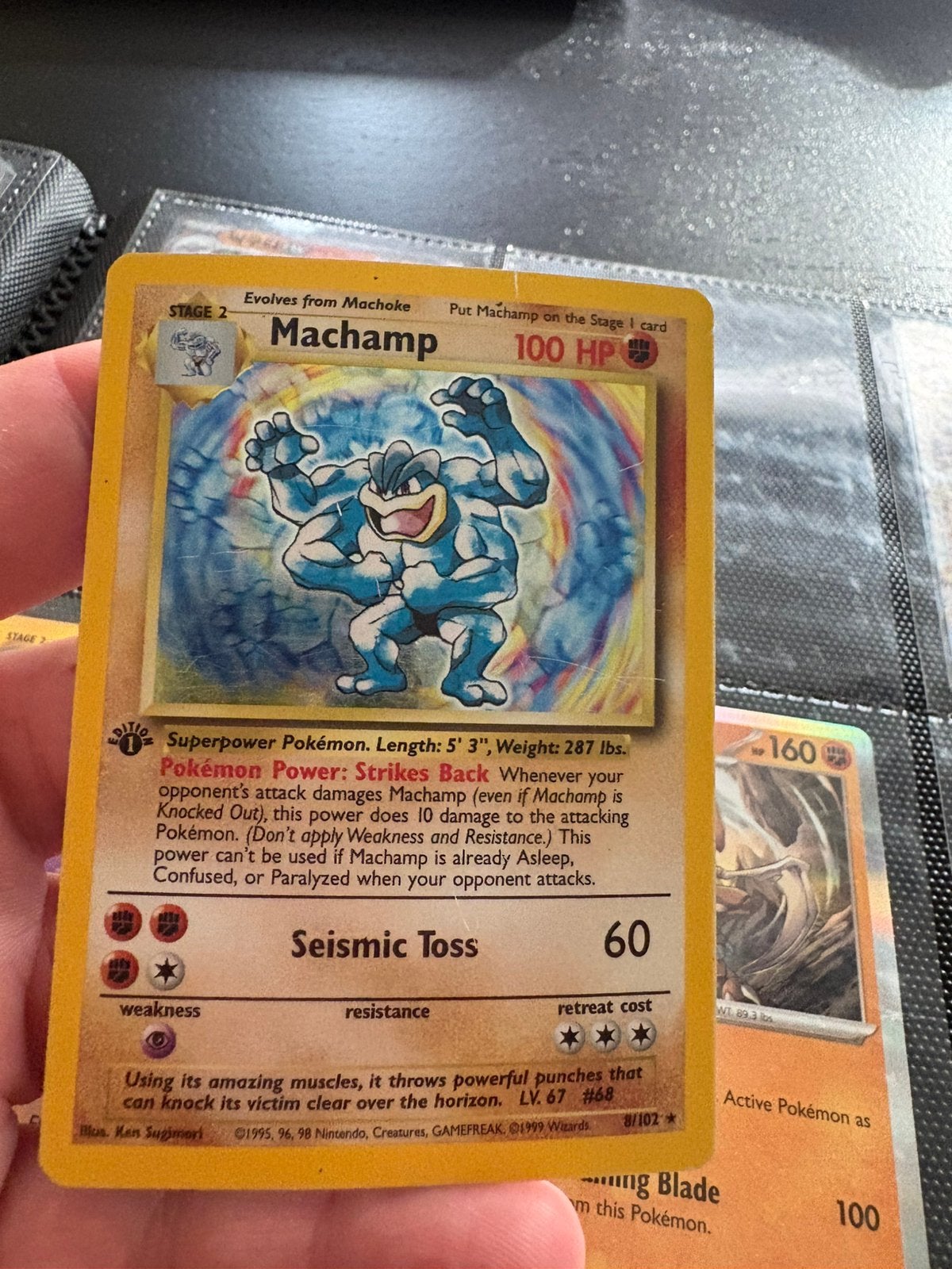 Machamp base set, Hobby en Vrije tijd, Ophalen of Verzenden, Zo goed als nieuw, Meerdere kaarten, Foil