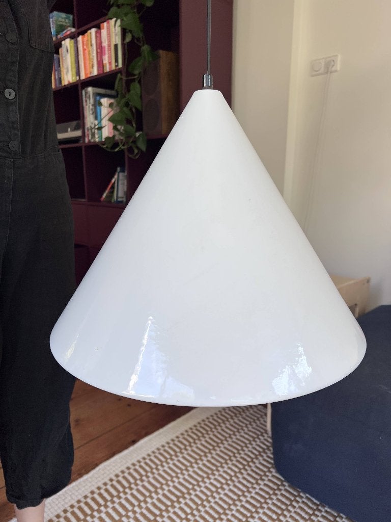 Arne Jacobsen Lamp Louis Poulsen wit 1960s lamp, Ophalen, Gebruikt, E27 (groot), Minimalistisch