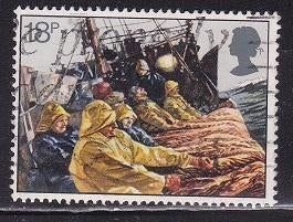 3691 - Engeland michel 892 gestempeld , Vissers halen sleepn, Verzenden, Gestempeld