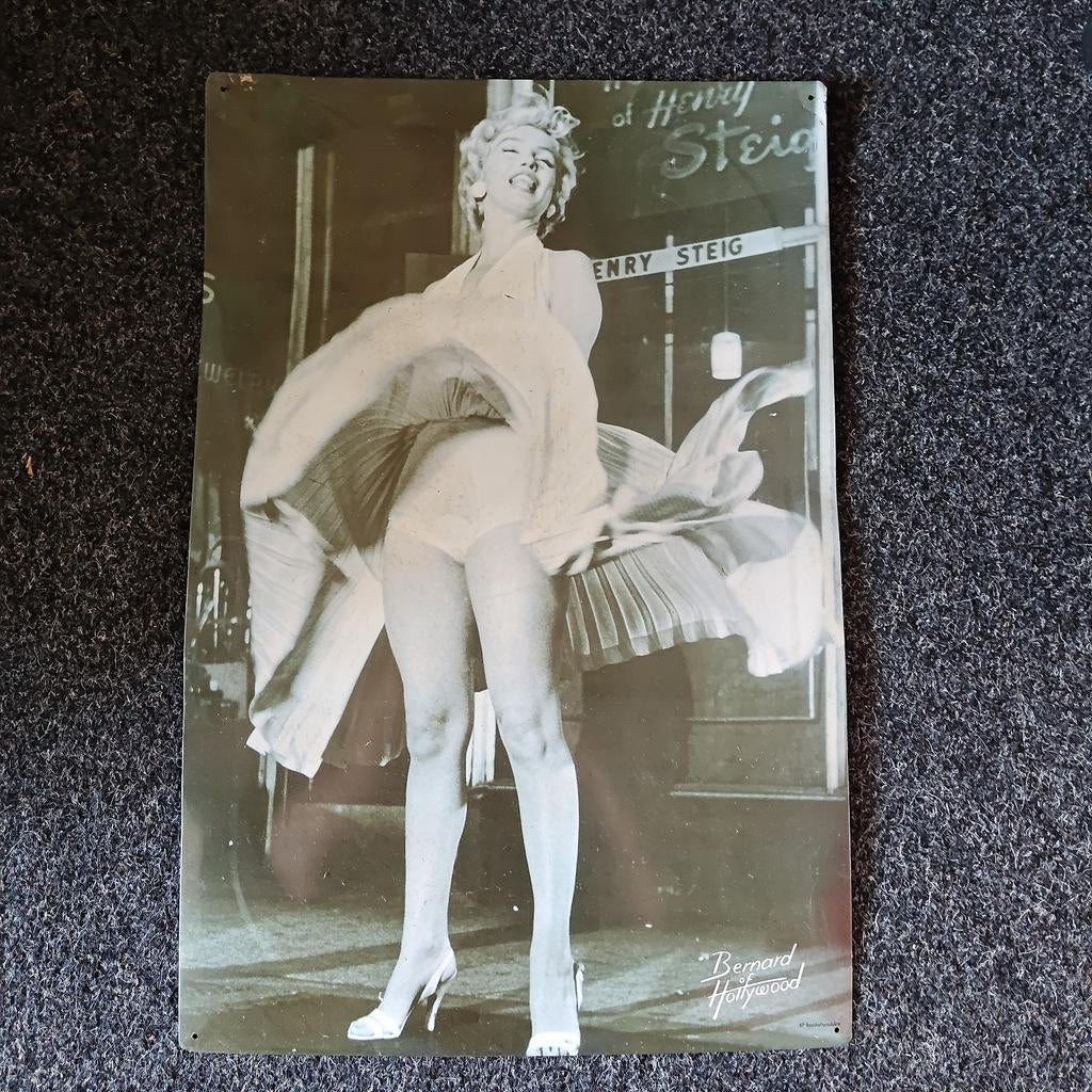Marilyn Monroe 'The Seven Year Itch' metalen poster, Ophalen of Verzenden, Gebruikt, Poster