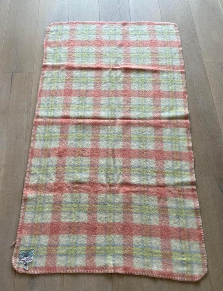 Wollen deken 160 cm 90, Roze, Zo goed als nieuw, 160 cm, Overige typen