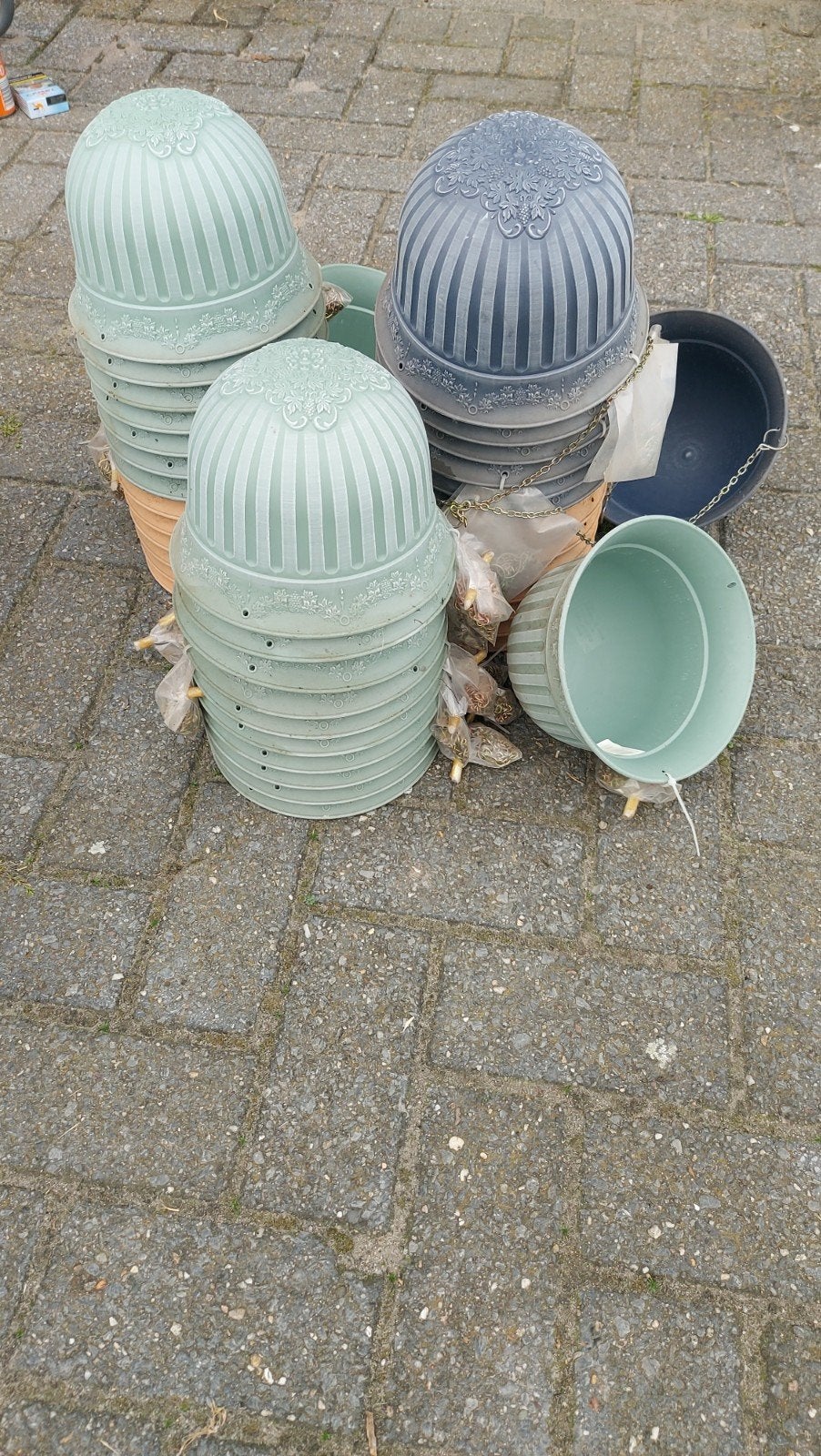 hangpotten met ketting, Ophalen of Verzenden, Rond, Minder dan 30 cm