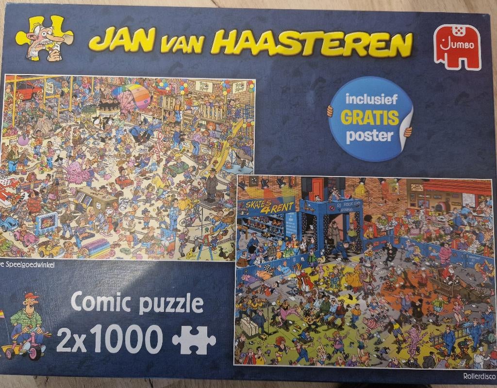 van Haasteren puzzels 2 x 1000st, Ophalen of Verzenden, 500 t/m 1500 stukjes, Gebruikt