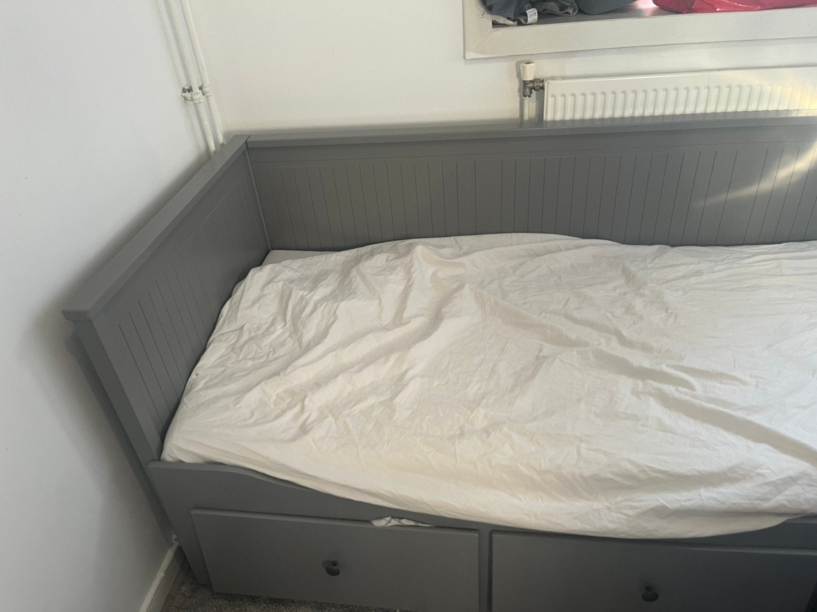 Ikea hemnes bedbank grijs zonder matras, Ophalen, Gebruikt