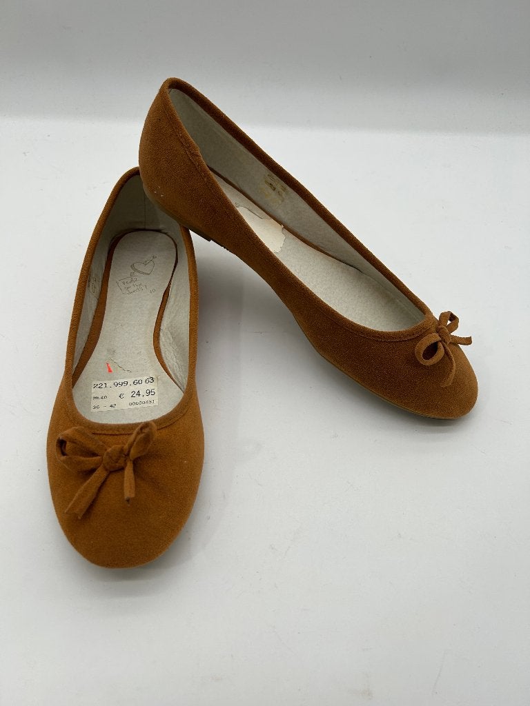 Pearlz, maat 40 mooie ballerina´s in een mosterd gele kleur, Verzenden, Geel, Ballerina's, Zo goed als nieuw