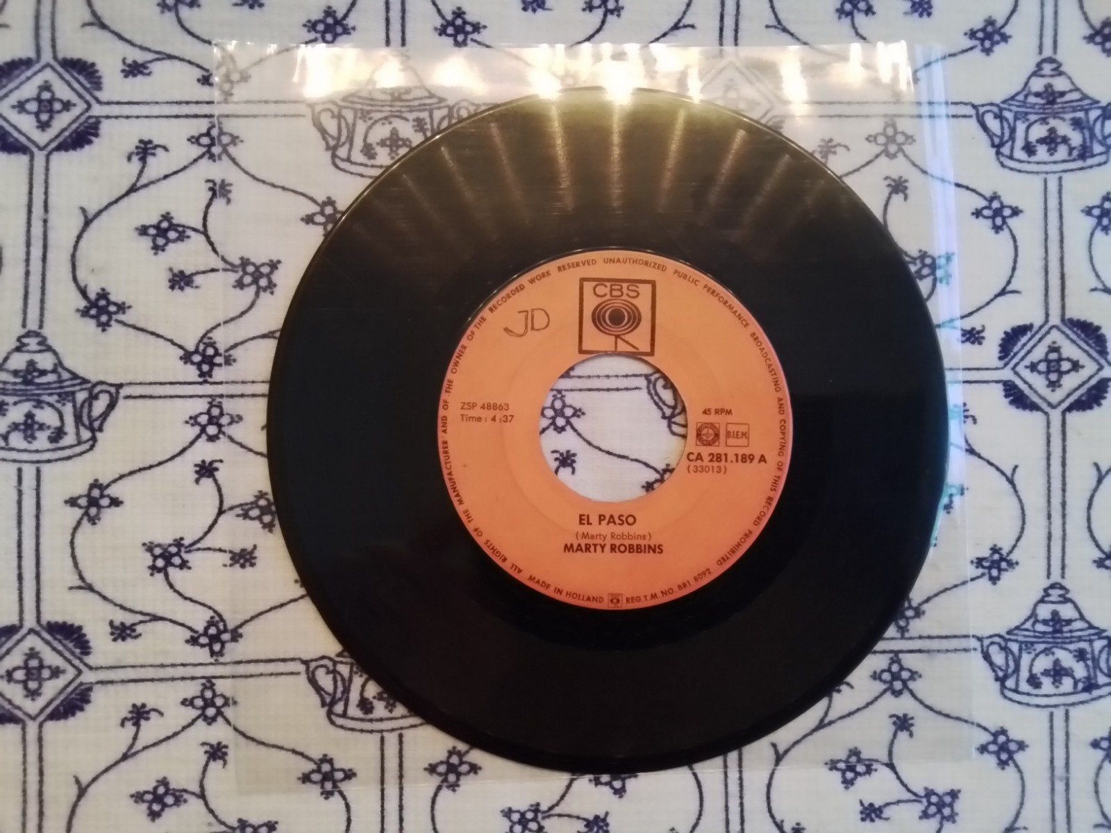 Marty robbins              El paso, Ophalen of Verzenden, Zo goed als nieuw, 7 inch, Pop