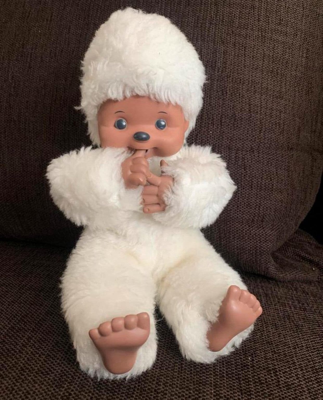 Vintage Monchhichi Engel Wit 28 cm, Ophalen of Verzenden, Zo goed als nieuw, Overige typen