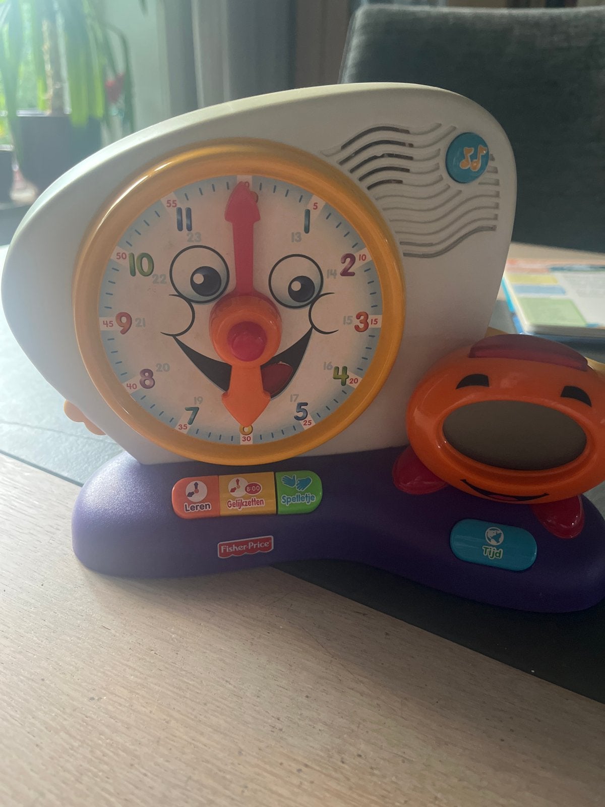 Fisher-Price Leren Klok met Geluid en Licht, Ophalen of Verzenden, Gebruikt, Overige typen, Met licht