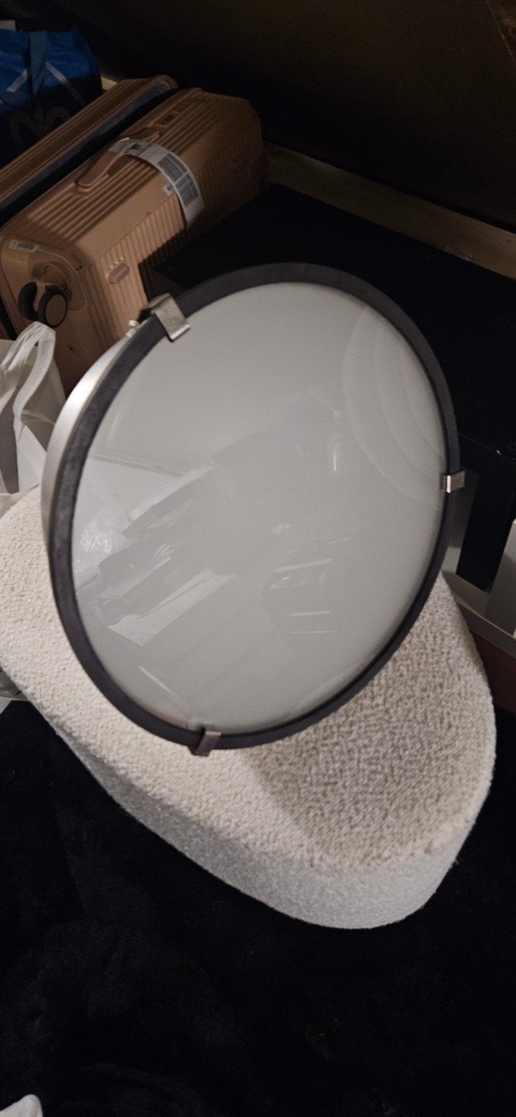 Moderne RVS Hanglamp met Diffuser, Ophalen, Zo goed als nieuw, Metaal, Modern