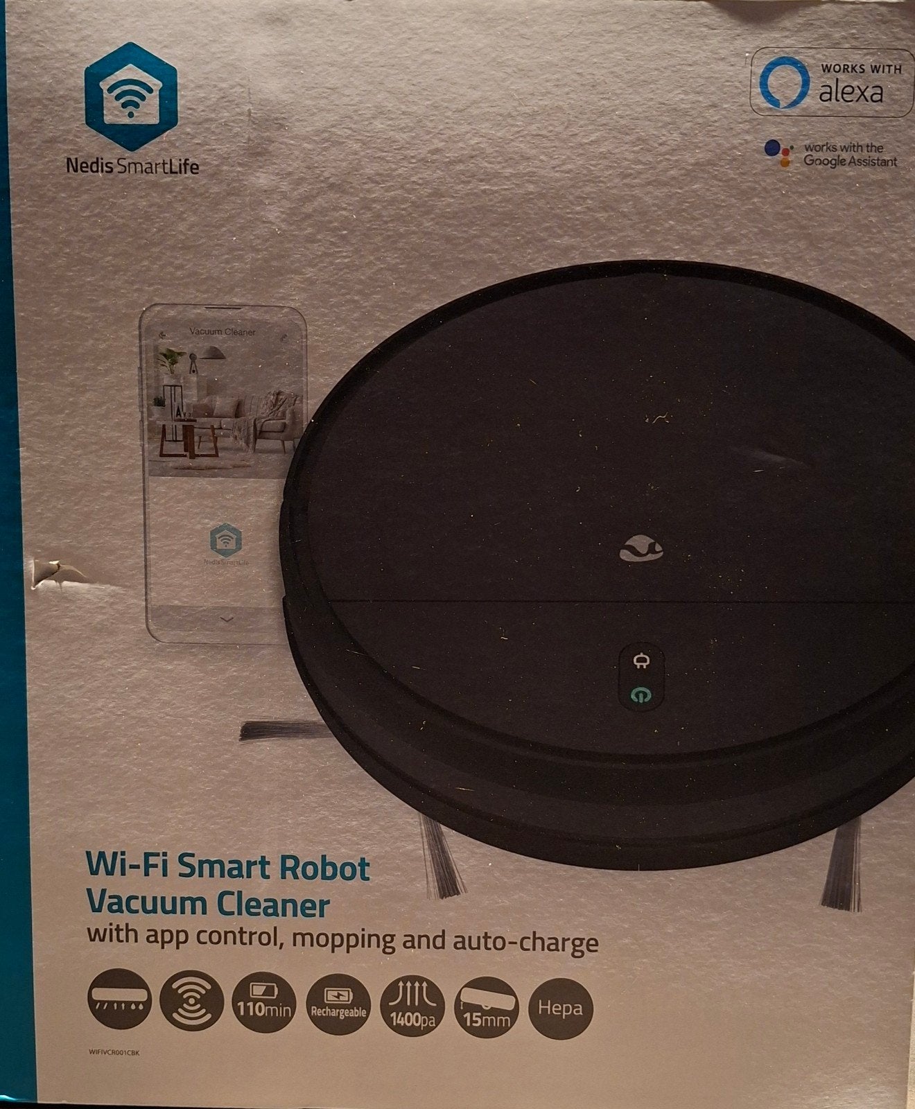 Nedis SmartLife Robotstofzuiger met app-bediening, Ophalen, Overige merken, Zo goed als nieuw, Robotstofzuiger