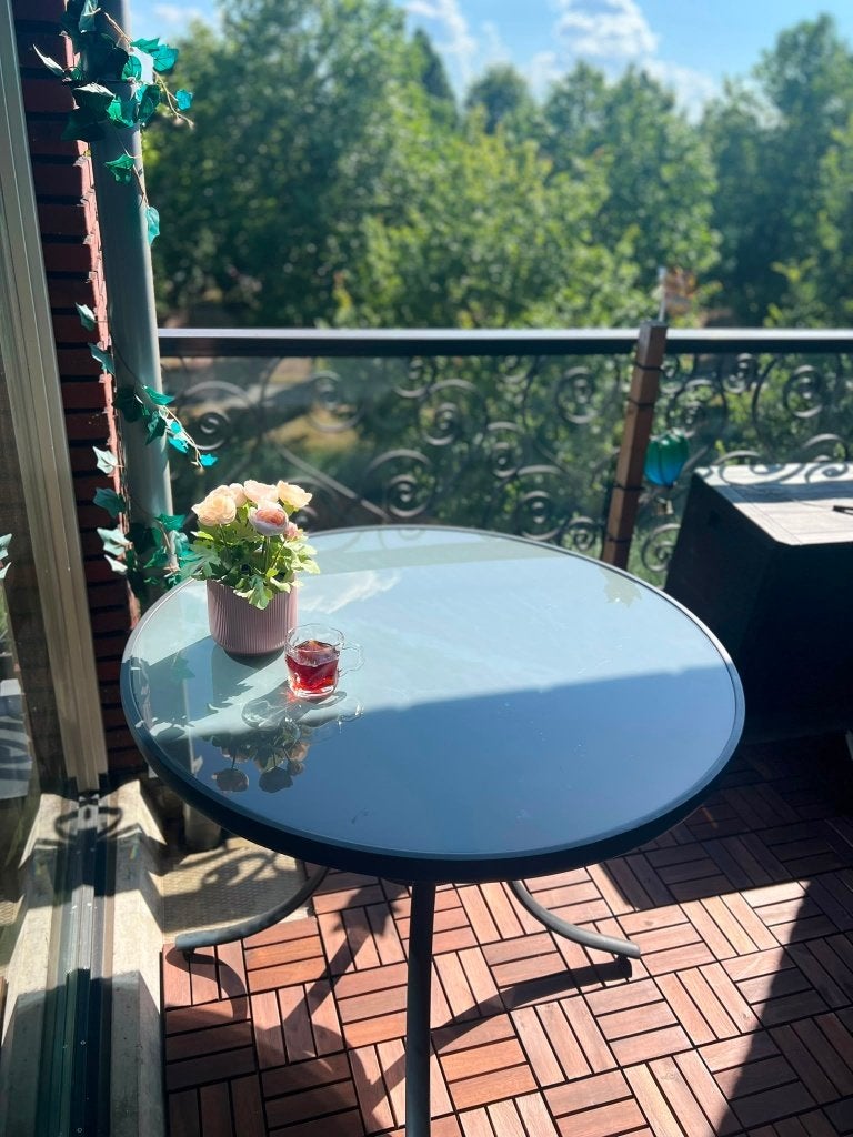 Tuintafel Rond 95x71, Ophalen, Gebruikt, Rond, Metaal