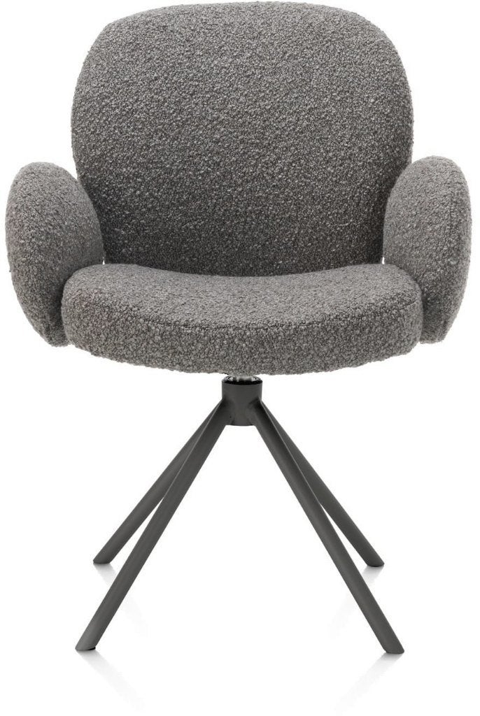 6 Nieuwe Armleuning stoelen Draaibaar, Lever/Grijs Xooon, Ophalen, Nieuw, Metaal, Grijs