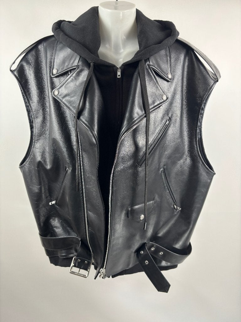 R13 Zwart leer oversized biker jas UNISEX Maat - Oversized, R13, Ophalen of Verzenden, Zo goed als nieuw, Zwart