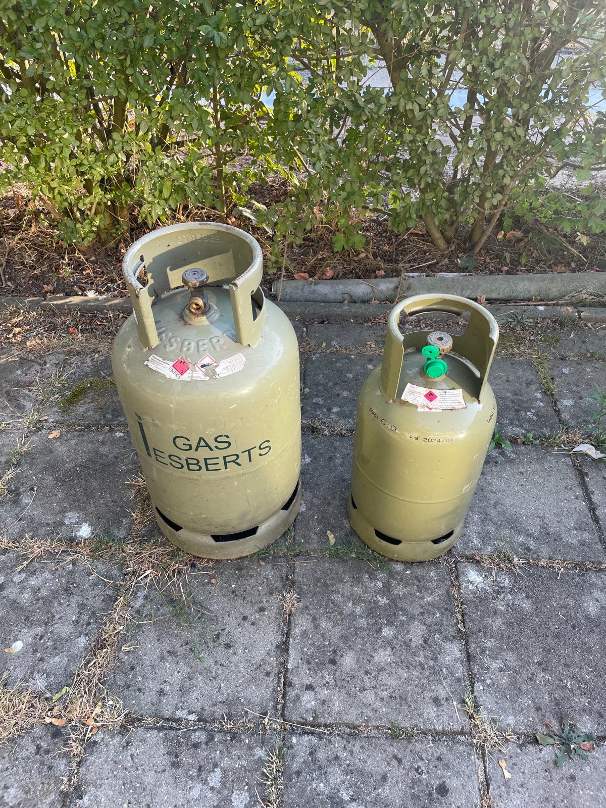 Gasfles propaan (2 stuks), Ophalen, Gebruikt