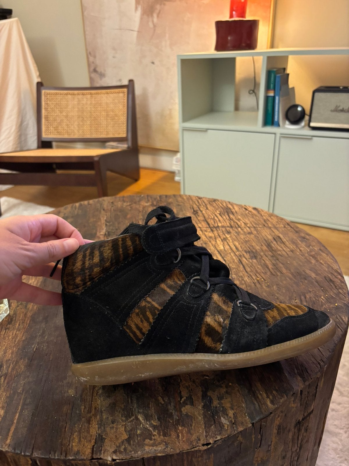 Isabel Marant Sneakers - Zwart/Bruin met dierenprint, Kleding | Dames, Ophalen of Verzenden, Gedragen, Zwart, Sneakers of Gympen