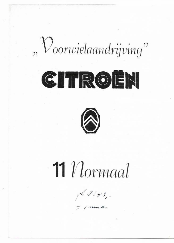 Citroen Traction Avant 11 Normaal folder, Boeken, Verzenden, Zo goed als nieuw, Citroën