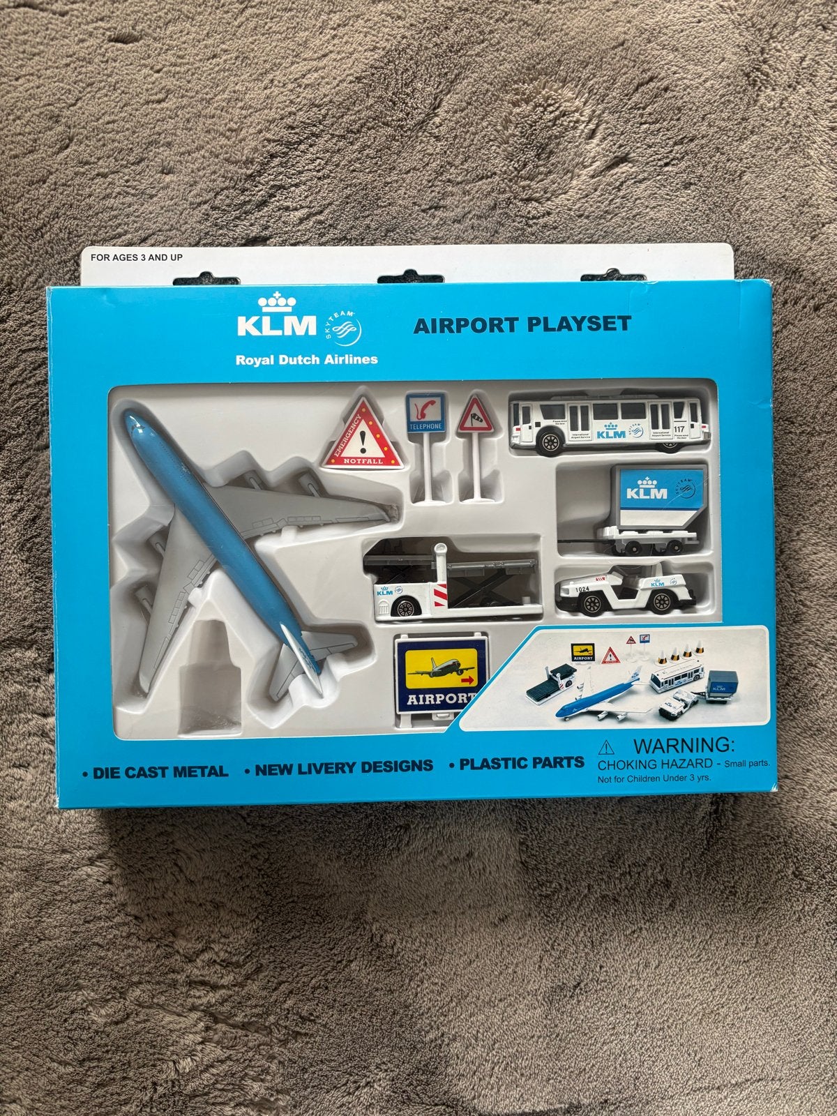 KLM Airport Playset - Die Cast Metal Vliegtuig en Voertuigen, Overige merken, Nieuw, Ophalen of Verzenden, Groter dan 1:72