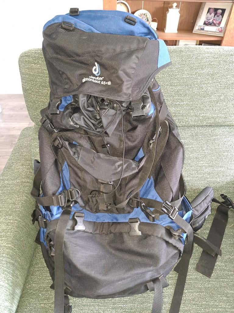 Deuter Trekking Rugzak 65+10L met Bever Poncho, Ophalen of Verzenden