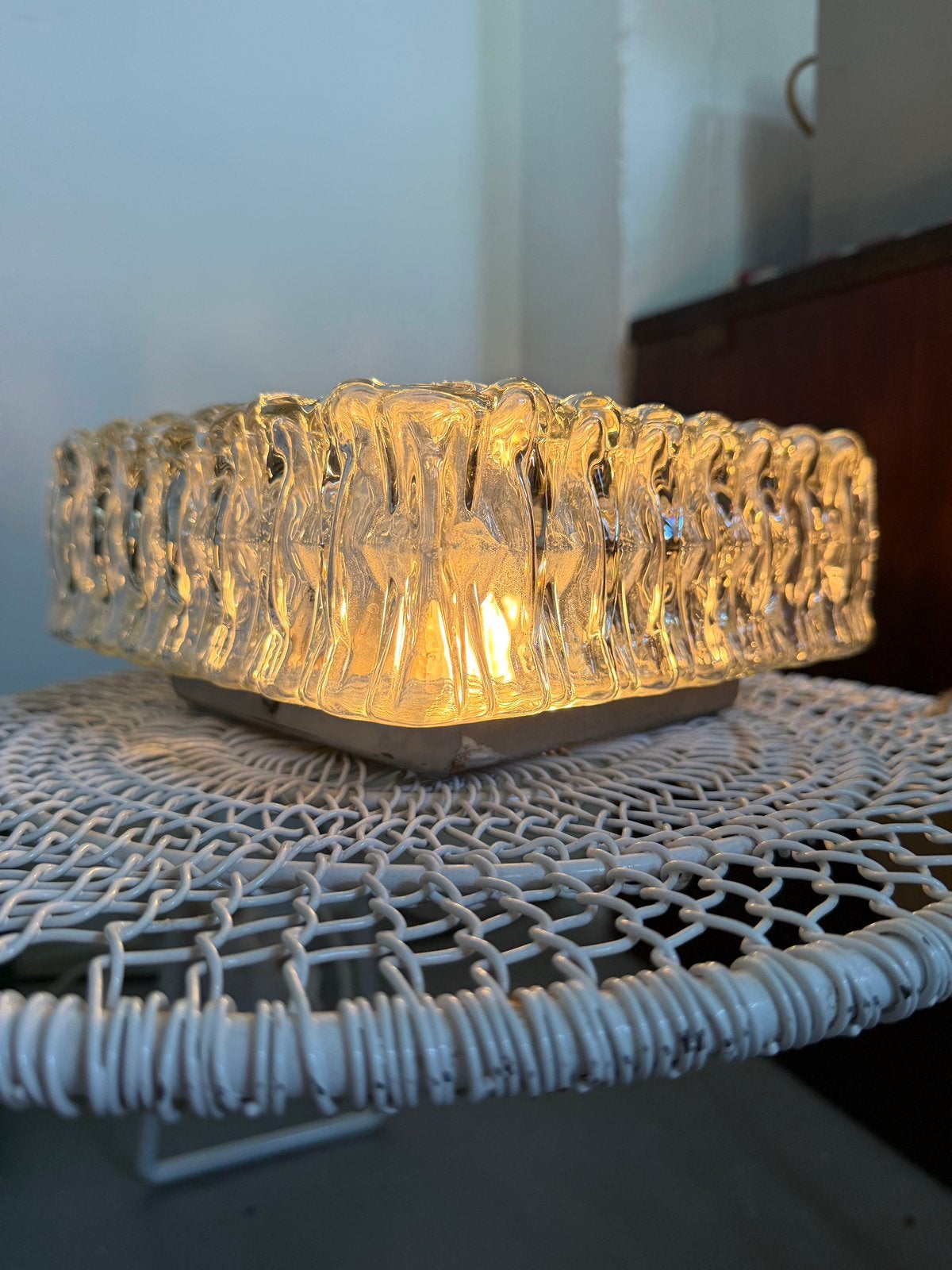 Vintage jaren 60 plafondlamp, plafonniere, wandlamp, Antiek en Kunst, Antiek | Lampen, Ophalen