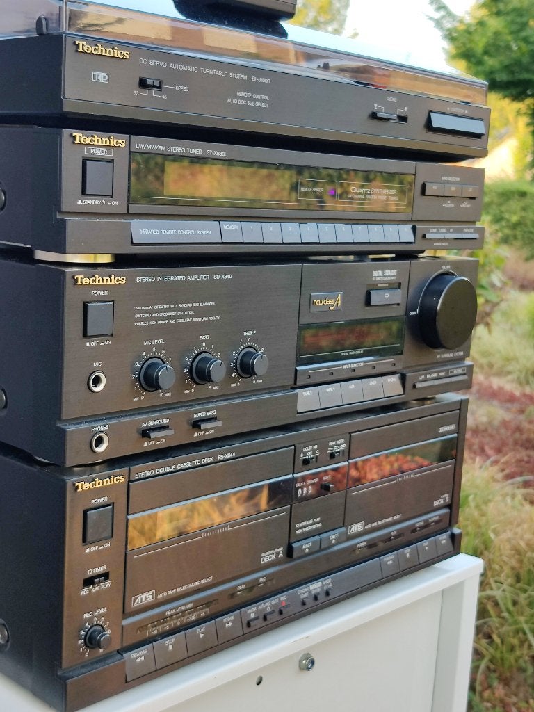 Technics stereo set met 4 luidsprekers (losse componenten ), Gebruikt, Losse componenten, Ophalen, Tuner of Radio