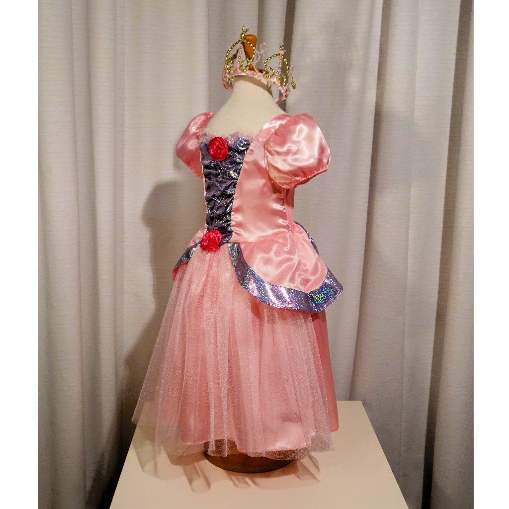 Nieuw ! Maat 146 Mooie Roze Prinsessenjurk / Tule + Rozen, Kinderen en Baby's, Carnavalskleding en Verkleedspullen, Ophalen of Verzenden